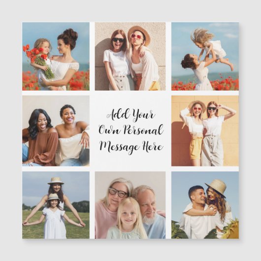 Erstellen Sie Ihre eigene 8 Fotocollage Magnetkart Magnetkarte (Vorderseite)