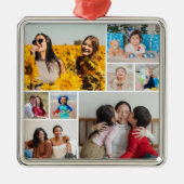 Erstellen Sie Ihre eigene 8 FotoCollage Ornament Aus Metall (Vorne)