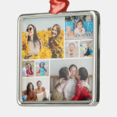 Erstellen Sie Ihre eigene 8 FotoCollage Ornament Aus Metall (Links)