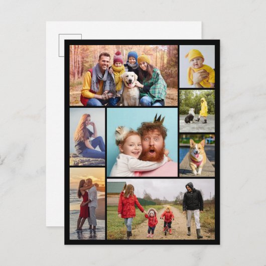 Erstellen Sie Ihre eigene 8 FotoCollage Postkarte (Vorne/Hinten)