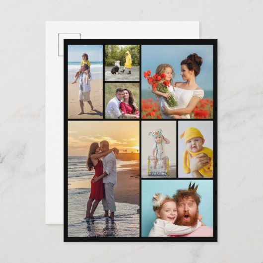 Erstellen Sie Ihre eigene 8 FotoCollage Postkarte (Vorne/Hinten)