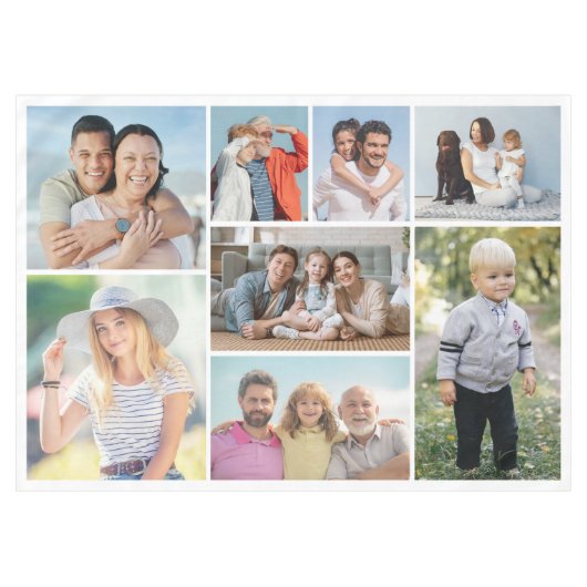 Erstellen Sie Ihre eigene 8 FotoCollage Tischdecke (Vorderseite (Horizontal))