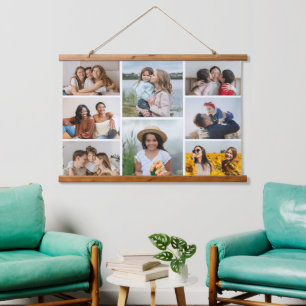 Erstellen Sie Ihre eigene 8 FotoCollage Wandteppich Mit Holzrahmen