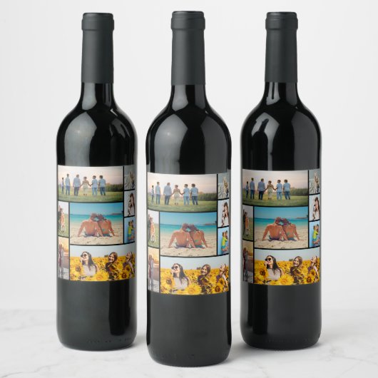 Erstellen Sie Ihre eigene 8 FotoCollage Weinetikett (Flaschen)