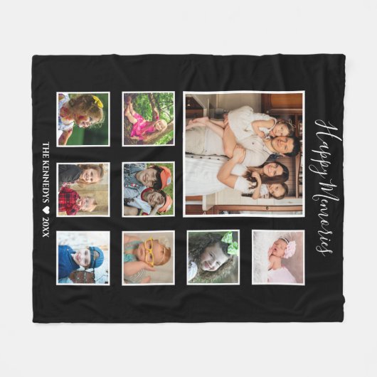 Erstellen Sie Ihre eigene 9-Familie Foto Collage B Fleecedecke (Vorderseite (Horizontal))