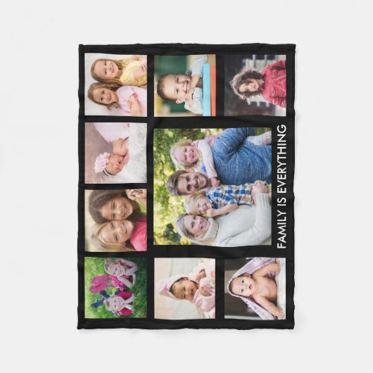Erstellen Sie Ihre eigene 9-Familie Foto Collage B Fleecedecke (Vorderseite)