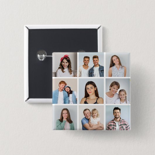 Erstellen Sie Ihre eigene 9-Foto-Collage Button (Vorne & Hinten)