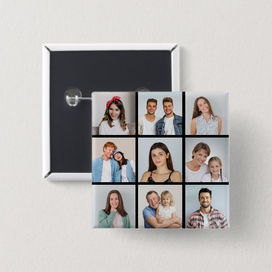 Erstellen Sie Ihre eigene 9-Foto-Collage Button (Vorne & Hinten)