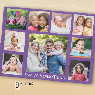 Erstellen Sie Ihre eigene 9-Foto-Collage Familienz Fleecedecke