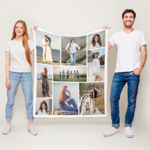 Erstellen Sie Ihre eigene 9-Foto-Collage Fleecedecke