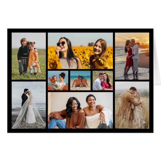 Erstellen Sie Ihre eigene 9 Foto Collage Grußkarte (Vorderseite (Horizontal))