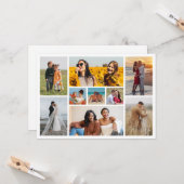 Erstellen Sie Ihre eigene 9 Foto Collage Grußkarte Karte (Vorderseite/Rückseite Beispiel)