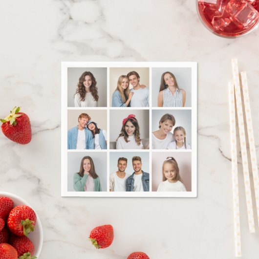 Erstellen Sie Ihre eigene 9-Foto-Collage Serviette (Beispiel)