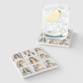 Erstellen Sie Ihre eigene 9-Foto-Collage Steinuntersetzer (Seitenansicht)