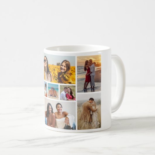 Erstellen Sie Ihre eigene 9 FotoCollage Kaffeetasse (VorderseiteRechts)