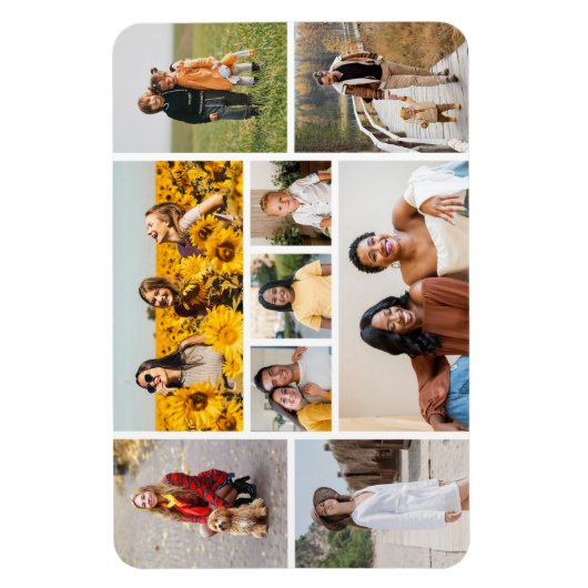 Erstellen Sie Ihre eigene 9 FotoCollage Magnet (Vertikal)