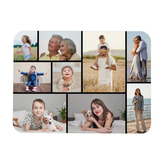 Erstellen Sie Ihre eigene 9 FotoCollage Magnet (Horizontal)