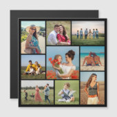 Erstellen Sie Ihre eigene 9 Fotocollage Magnetkart Magnetkarte (Vorne/Hinten)