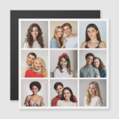 Erstellen Sie Ihre eigene 9 Fotocollage Magnetkart Magnetkarte (Vorne/Hinten)