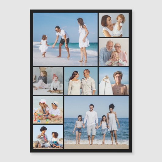 Erstellen Sie Ihre eigene 9 Fotocollage Magnetkart Magnetkarte (Vorderseite)