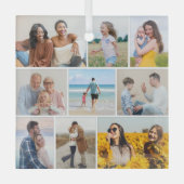 Erstellen Sie Ihre eigene 9 FotoCollage Ornament Aus Glas (Vorderseite)