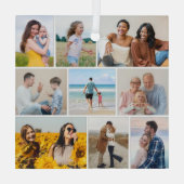 Erstellen Sie Ihre eigene 9 FotoCollage Ornament Aus Glas (Rückseite)