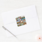 Erstellen Sie Ihre eigene 9 FotoCollage Quadratischer Aufkleber (Umschlag)