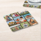 Erstellen Sie Ihre eigene 9 FotoCollage Rechteckiger Pappuntersetzer (angewinkelt)