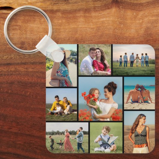 Erstellen Sie Ihre eigene 9 FotoCollage Schlüsselanhänger (Vorderseite)