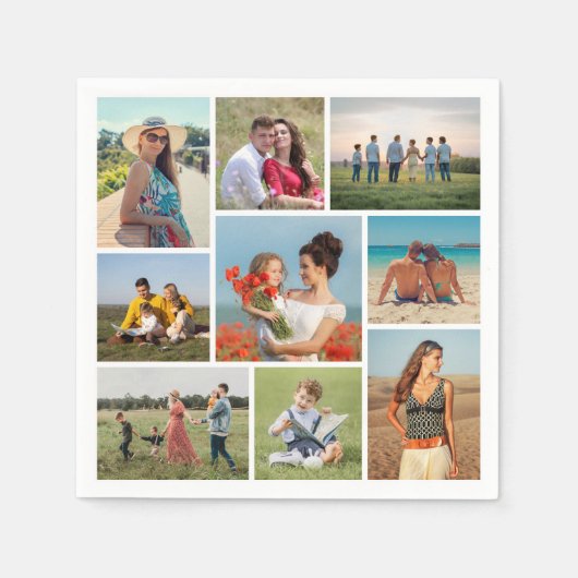 Erstellen Sie Ihre eigene 9 FotoCollage Serviette (Vorderseite)