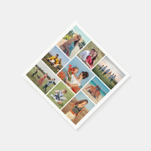 Erstellen Sie Ihre eigene 9 FotoCollage Serviette (Ecke)