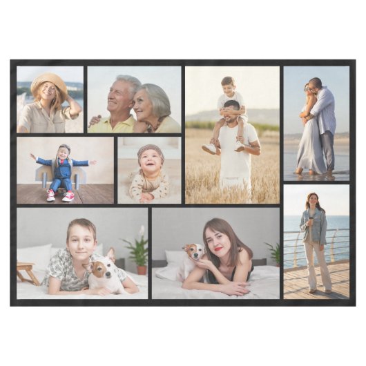 Erstellen Sie Ihre eigene 9 FotoCollage Tischdecke (Vorderseite (Horizontal))