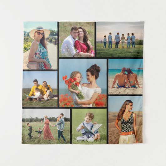 Erstellen Sie Ihre eigene 9 FotoCollage Wandteppich (Vorderseite)