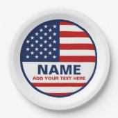 Erstellen Sie Ihre eigene amerikanische Flaggenwah Pappteller (Vorderseite)