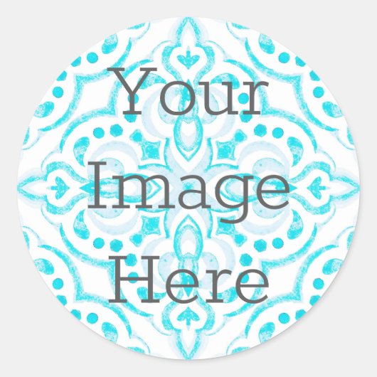 Erstellen Sie Ihre eigene Aquamarine blaue Wasserf Runder Aufkleber (Vorderseite)