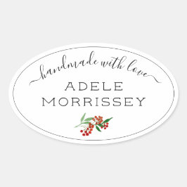 Erstellen Sie Ihre eigene Aquarellblume mit Liebe Ovaler Aufkleber