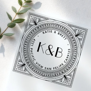 Erstellen Sie Ihre eigene Art-Deco-Rücksendeadress Permastempel