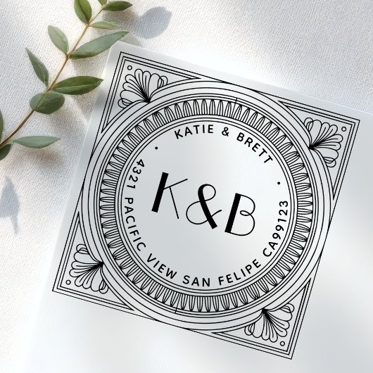 Erstellen Sie Ihre eigene Art-Deco-Rücksendeadress Permastempel