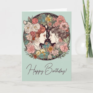 Erstellen Sie Ihre eigene Art Nouveau Gemini Zodia Feiertagskarte