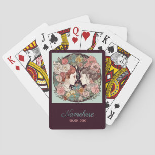 Erstellen Sie Ihre eigene Art Nouveau Gemini Zodia Spielkarten