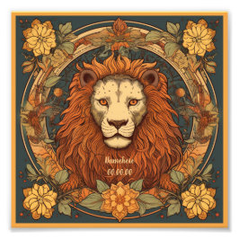 Erstellen Sie Ihre eigene Art Nouveau Leo Zodiac Fotodruck