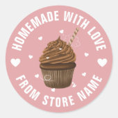 Erstellen Sie Ihre eigene Bäckerei selbst mit Lieb Runder Aufkleber (Vorderseite)