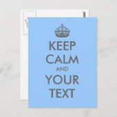 Erstellen Sie Ihre eigene "Behalten Ruhe" (grauer  Postkarte (Vorne/Hinten)