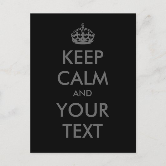 Erstellen Sie Ihre eigene "Behalten Ruhe" (silber Postkarte (Vorderseite)