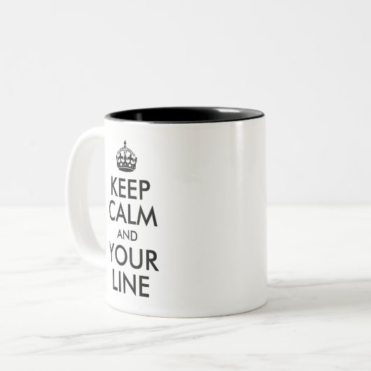 Erstellen Sie Ihre eigene Behalten Ruhe und Ihre Z Zweifarbige Tasse (Vorderseite Links)