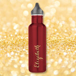 Erstellen Sie Ihre eigene benutzerdefinierte Golds Edelstahlflasche<br><div class="desc">Erstellen Sie Ihre eigenen, personalisierten, coolen, schicken, stilvollen, leichtgewichtigen, strapazierfähigen, strapaziersicheren, eleganten Imitate Gold Typografie Drehbuch, klassische Edelstahl Weihnachtsbrille Rotes Wasser Flasche. Geben Sie einfach Ihren Namen / Kindernamen / Familienname / Firmennamen ein, um Ihre Wünsche zu erfüllen. Macht ein großartiges Geschenk für Hochzeit, Geburtstag, Abschluss, Vatertag, Muttertag, Weihnachten, Feiertage,...</div>