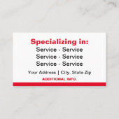 Erstellen Sie Ihre eigene Berufliche Visitenkarte (Rückseite)