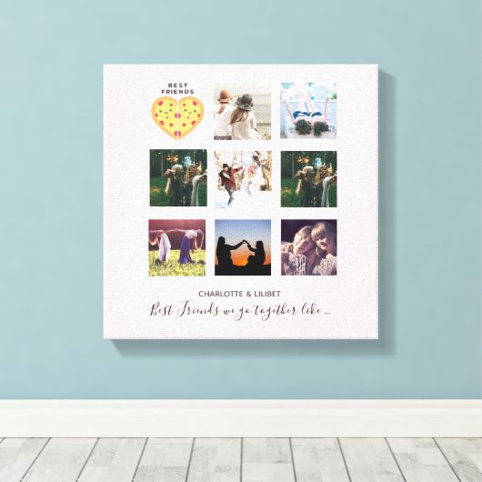 Erstellen Sie Ihre eigene BESTE FREUNDIN Foto Coll Leinwanddruck (Insitu (Holzboden))