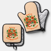 Erstellen Sie Ihre eigene beste Mama je Ofenhandschuh & Topflappen-Set (Vorderseite/Rückseite)
