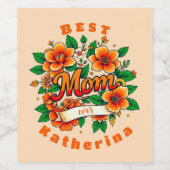 Erstellen Sie Ihre eigene beste Mama je Weinetikett (Einzelnes Label)